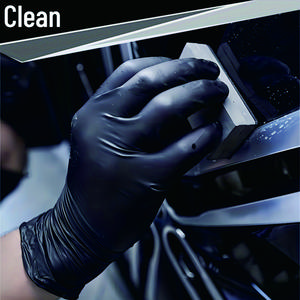 PROMEDIX P Heavy Duty Nitrile Gloves 6mil 100PCS Count Black Disposable Latex Free Powder Free Reusable Pet Hair Remover Gloves for Industrial Auto Repair Food Processing Gardening Salon - Cleaning
