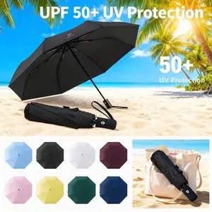 8-Rib Automatic Folding Umbrella - Compact, Lightweight, Durable, UV Protection - Rain and Sun Umbrella, Automatic Sunshade Zwq