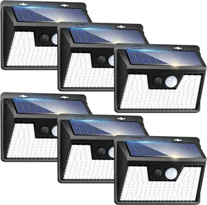 solar Lights Outdoor Motion Sensor, 6 Pack 140 LED Solar Powered Fence Light Waterproof, 3 Modes Security Wall Lighting for Outside Yard Deck Garden