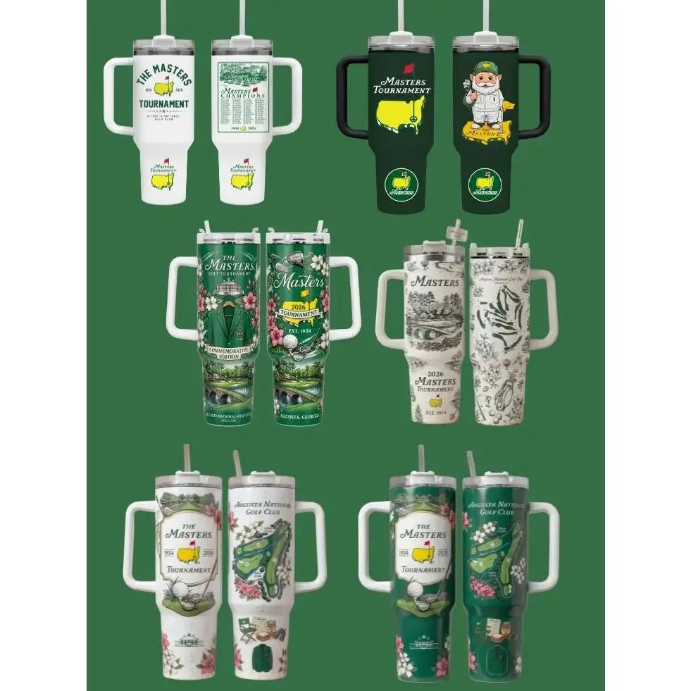 Masters Tournament Golf Tumbler 40oz with Handle,  Golf Tumbler, Masters Golf Lover Gift, Insulated Travel Cup, Golf Fan Drinkware,Father's Day Gift for Golfer Dad, Augusta Fan Souvenir, 24H Cold Insulated Travel Mug, Sports Love