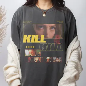 Kill Bill Movie Shirt, Unisex Retro Japanese Action Film Graphic T-Shirt, Quentin Tarantino Movie Streetwear Shirt, Faded Oversized Tee