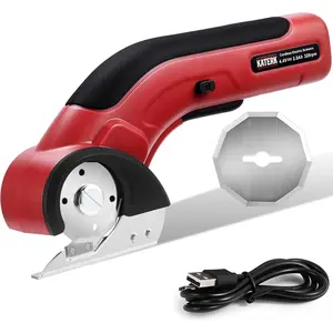 Cardboard 4.4V, Scissor with 2pcs Self-Sharpening Blade USB Safety Lock, Box for, Carpet,