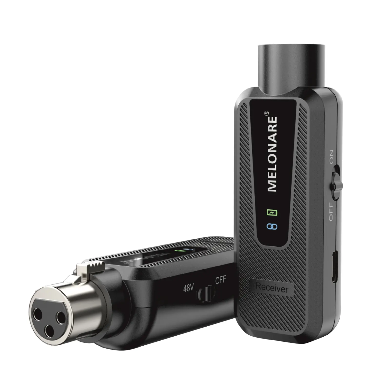 Plug on UHF 900MHz XLR Wireless Microphone Adapter, XLR Wireless Audio Transmitter & Receiver System, 164ft Range, +48V Phantom Power for Mic, Audio Mixer and PA Setup (MX-1)