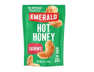 Emerald Nuts Hot Honey Cashews (1-Pack) | 5oz Resealable Bag | Kosher Dairy Certified, Non-GMO, Contains No Artificial Preservatives, Flavors or Synthetic Colors
