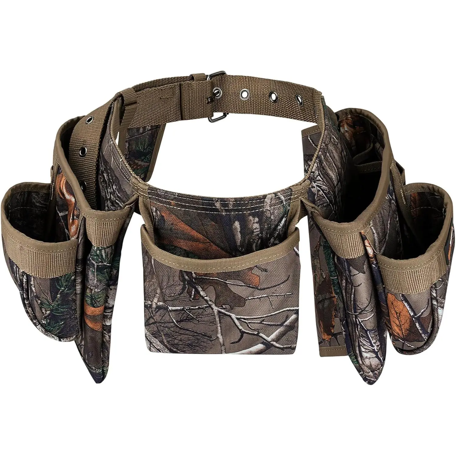 MELOTOUGH Camo Tool Belt with Pockets - Industrial-Grade Heavy Duty Adjustable Work Utility Rig, Tool Bag Organizer for Electricians, Men’s Work Apron, Tool Pockets