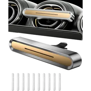 Car Diffusers for Essential Oils,Car Fragrance Diffuser Vent Clips, Includes 4 Scented Essential Oil Sticks and 6 Unscented DIY Refill Sticks (Golden, Floral & Clean)