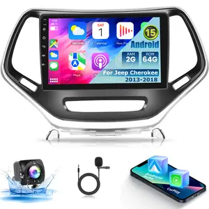 [2G+64G] Radio for Jeep Cherokee 2013-2018, 10 inch Android Touch Screen Cherokee Car Stereo, Carplay/Android Auto/EQ Audio/1080P/SWC/Bluetooth