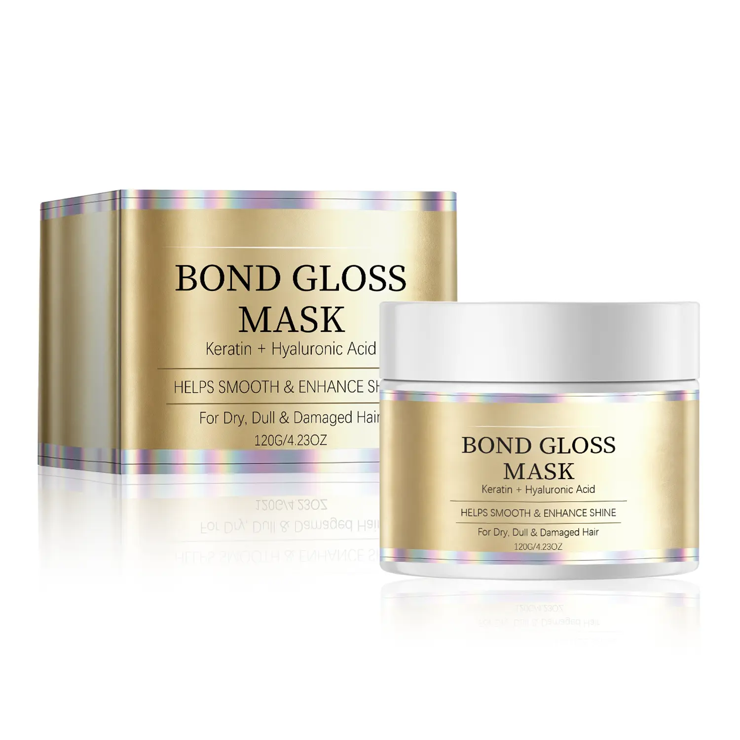 Bond Gloss Mask, with Hydrolyzed Keratin & Hyaluronic Acid, Helps Support Stronger, Smoother & Shinier Looking Hair, for Dry, Dull & Damaged Hair, Sulfate-Free & Silicone-Free