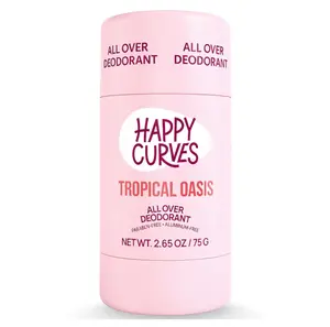 HAPPY CURVES All Over Whole Body Deodorant for Women - Aluminum-Free - Invisible All Day Layer of Full Body Protection for Long Lasting Odor Control, Sensitive Skin, & Private Parts - Tropical Oasis