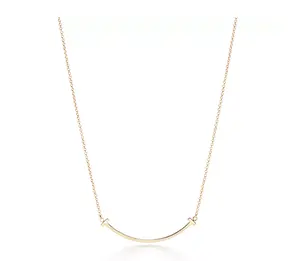 Pre-owned Tiffany T Smile Pendant, Small model，yellow gold