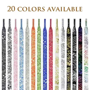 Paisley Pattern Shoelaces - Stylish Shoe Laces for Sneakers, Sports Shoes, and Casual Footwear in 1 Pair