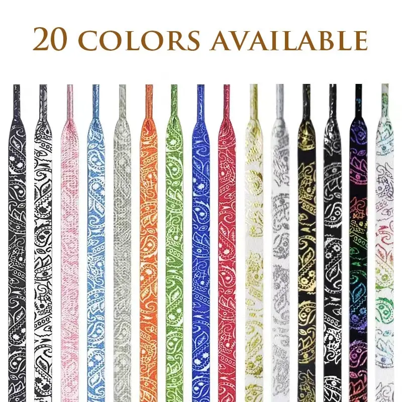 Paisley Pattern Shoelaces - Stylish Shoe Laces for Sneakers, Sports Shoes, and Casual Footwear in 1 Pair