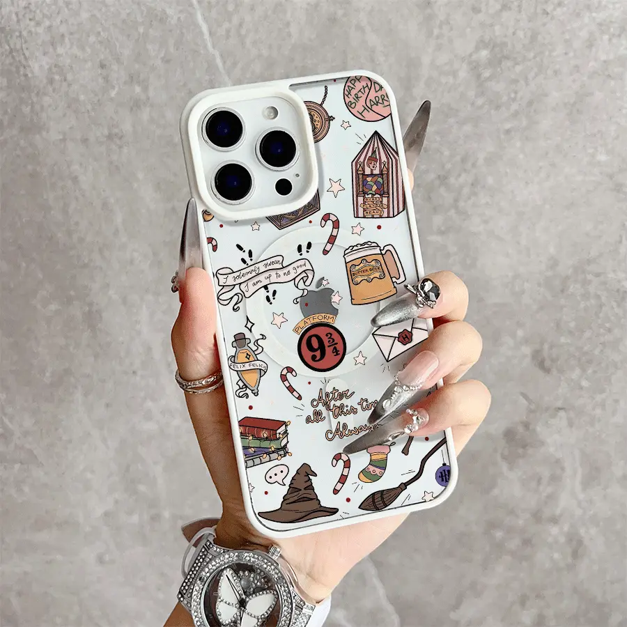 Wizarding Whimsy Crystal Magnetic MagSafe Snap Smartphone Case for iPhone 17/16 Pro Max,15 Pro,14,13,12 Mini,11,XR,XS Plus,SE - Handheld Shockproof,Slim,Wireless Protection Cover