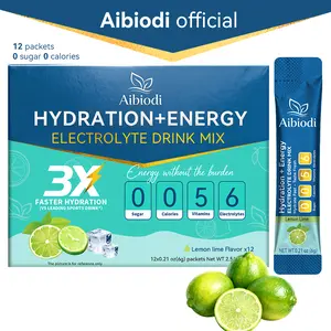 Aibiodi Lemon Lime Electrolyte Powder | Sugar-Free Hydration Drink Mix with 6 Electrolytes