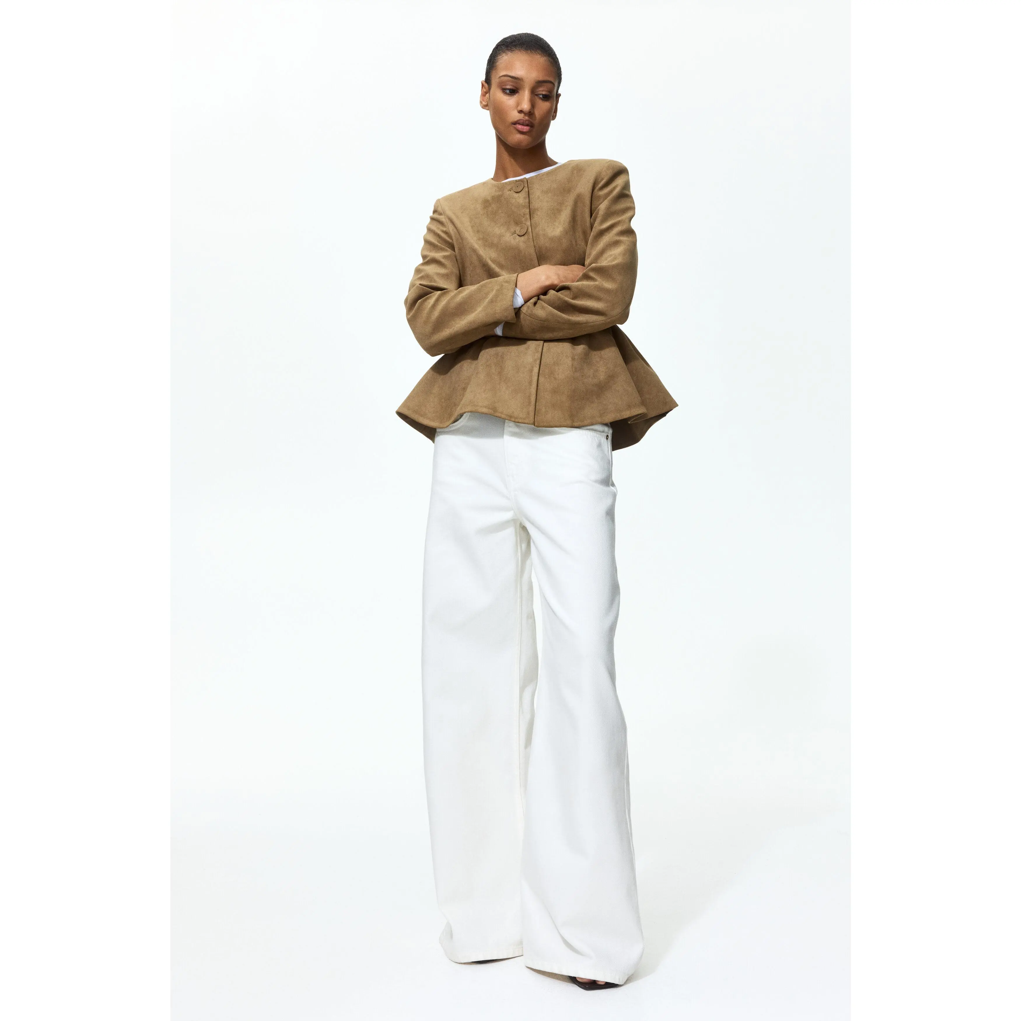 H&M Collarless peplum jacket H&M Collarless peplum jacket