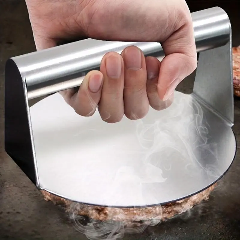 Stainless Steel Burger Press, 6-Inch Non-Stick Patty Maker, Ideal for Beef Burgers, Meat Patties, Steaks, Ergonomic Handle Design, Kitchenware, Kitchen Gadgets