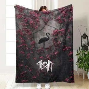 Soft Funny Throw Blanket Sleep Token Pattern Flannel Blanket Cozy Lightweight Plush Portable Cover Blanket For Sofa,Warm Gift For Birthday,Christmas,Multiple Blankets