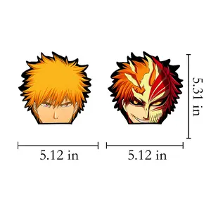 Bleach Ichigo Kurosaki Manga Art Anime 3D Decal 3 Face Sticker Car Reflective for Fans Unique 3D Design Ideal for Car Decoration