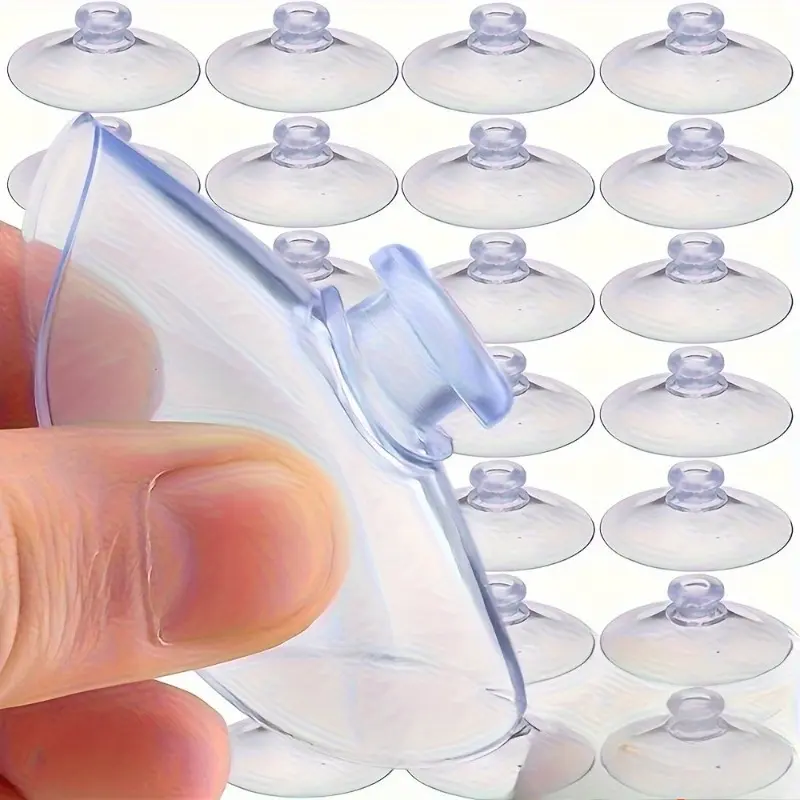 Fashion Wall Mount Utility Hooks, Plastic Transparent Mushroom Head Suction Cup Hooks for Easy Install