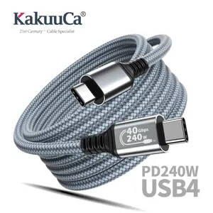 USB-C to USB-C Data Cable, 90° 240w USB 4.0, 40gbps Right Angle Design, Supports 8k Video, Compatible with iPhone 17, Macbook, iPad, SD Card Power Bank