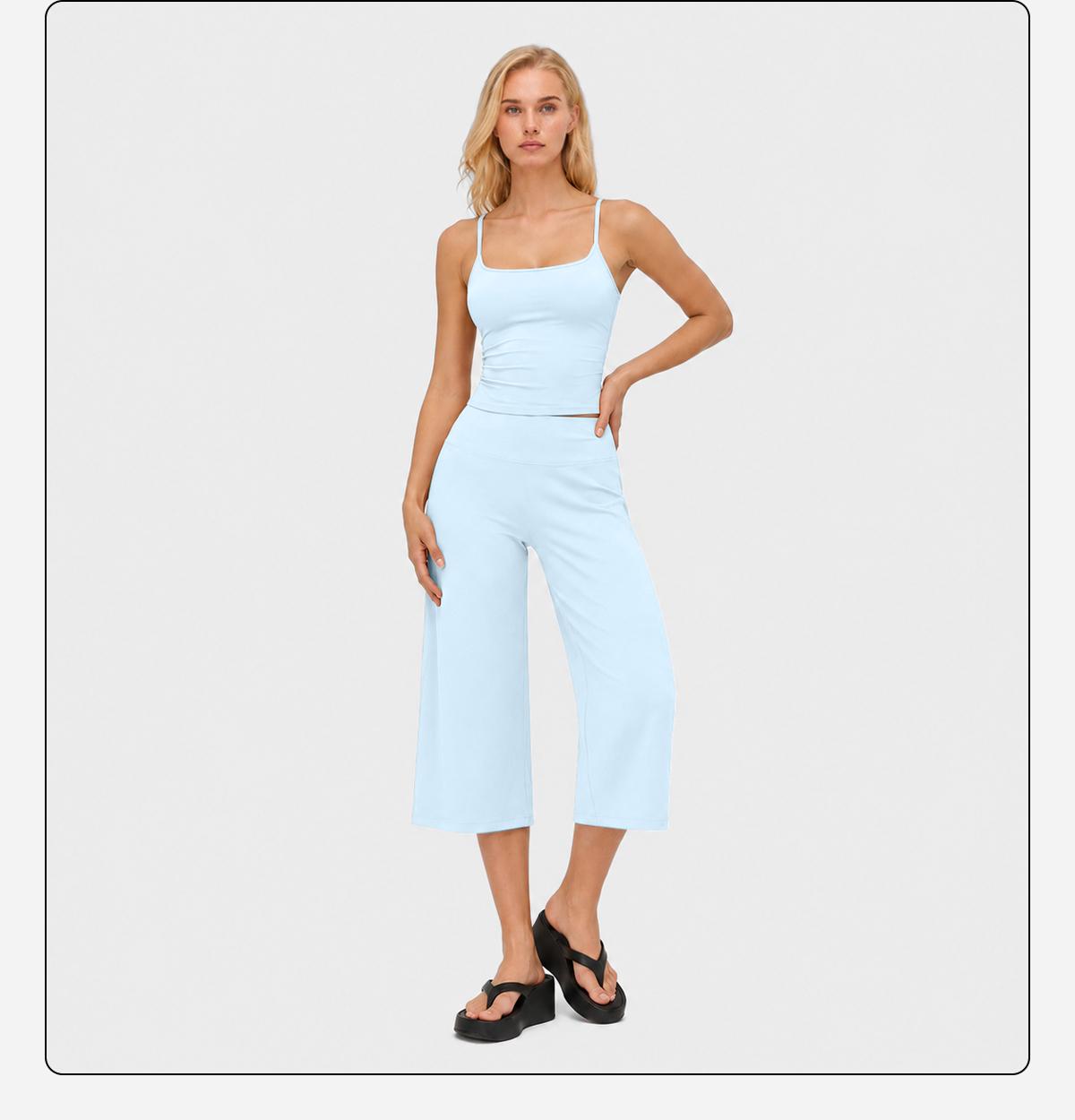 MFVIM Women's 2-Piece Athleisure Fitness Clothes - Slimming Camisole Yoga Tank Top, High-Waisted Quick-Dry Slim-Fit Mid-Length Shorts, Multifunctional Casual Sports Wear Set for Gym, Outdoor Running,summerwins