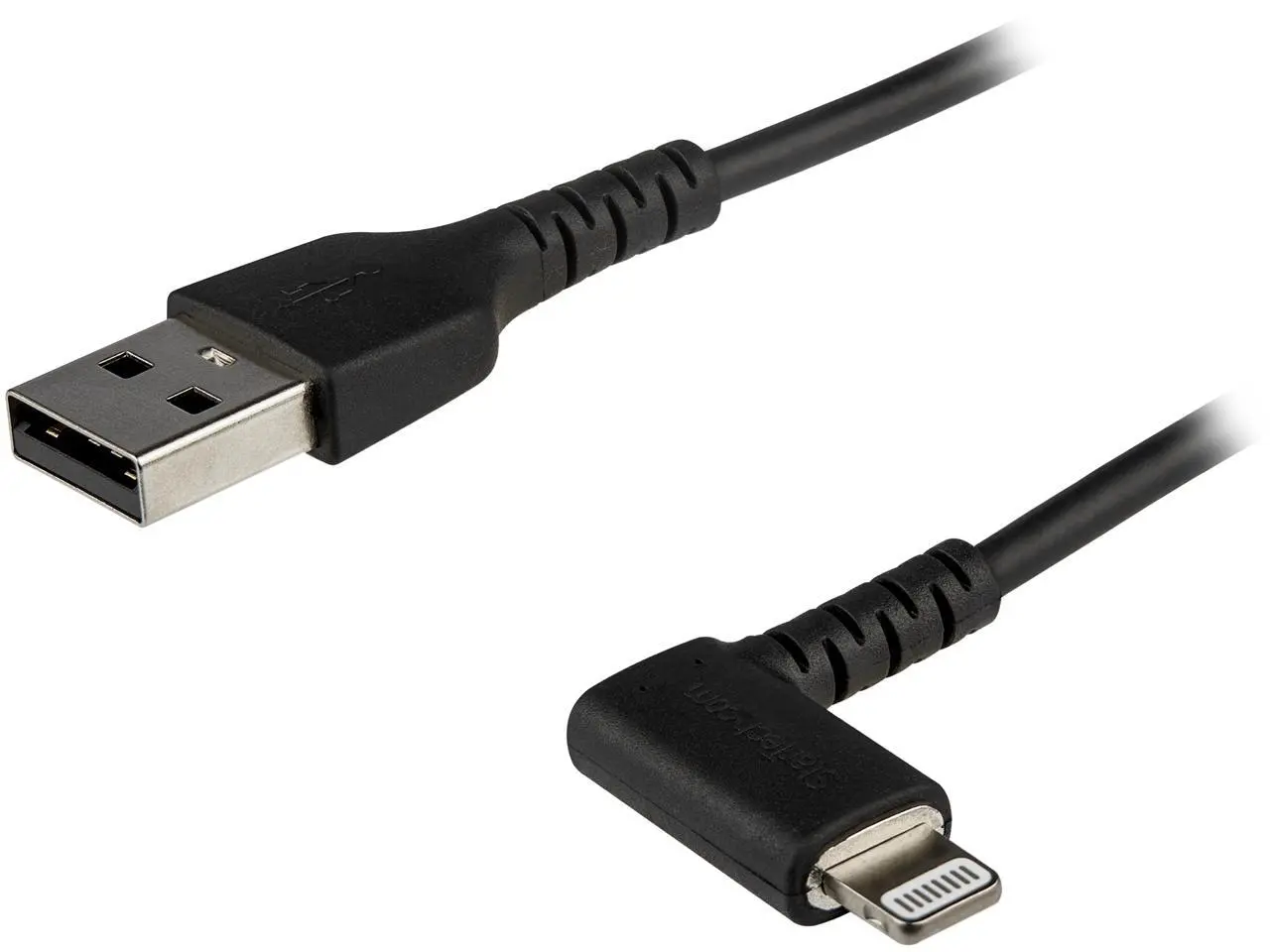StarTech.com RUSBLTMM2MBR 2m / 6.6ft Angled Lightning to USB Cable - Heavy Duty MFI Certified Lightning Cable - Black - USB to Lightning (RUSBLTMM2MBR)