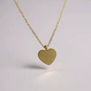 Didiray 14k Gold-Plated Premium Heart Necklace with Cuban Links Personalized Photo or Text Delicate Jewelry Gift for Family Friends Couples
