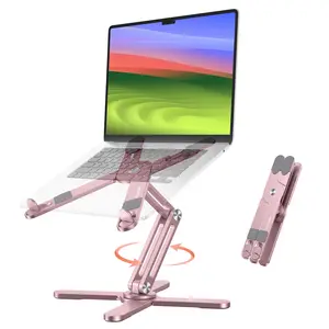 OMOTON LA10 Laptop Stand - 360° Rotating Monitor Riser, Foldable Portable Design, Fits 16-Inch Max Macbook, HP, Dell, Lenovo Laptops, Tablets, DJ Controllers