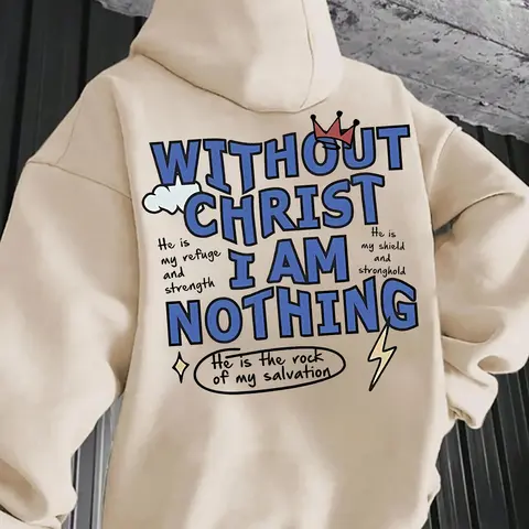 Men's Letter Print Drop Shoulder Long Sleeve Hoodie, Fashion Casual Street Fashion Fitted Drawstring Pocket Hooded Sweatshirt for Daily Holiday Outdoor Wear, Men Clothes for Fall & Winter, Graphic Hoodies