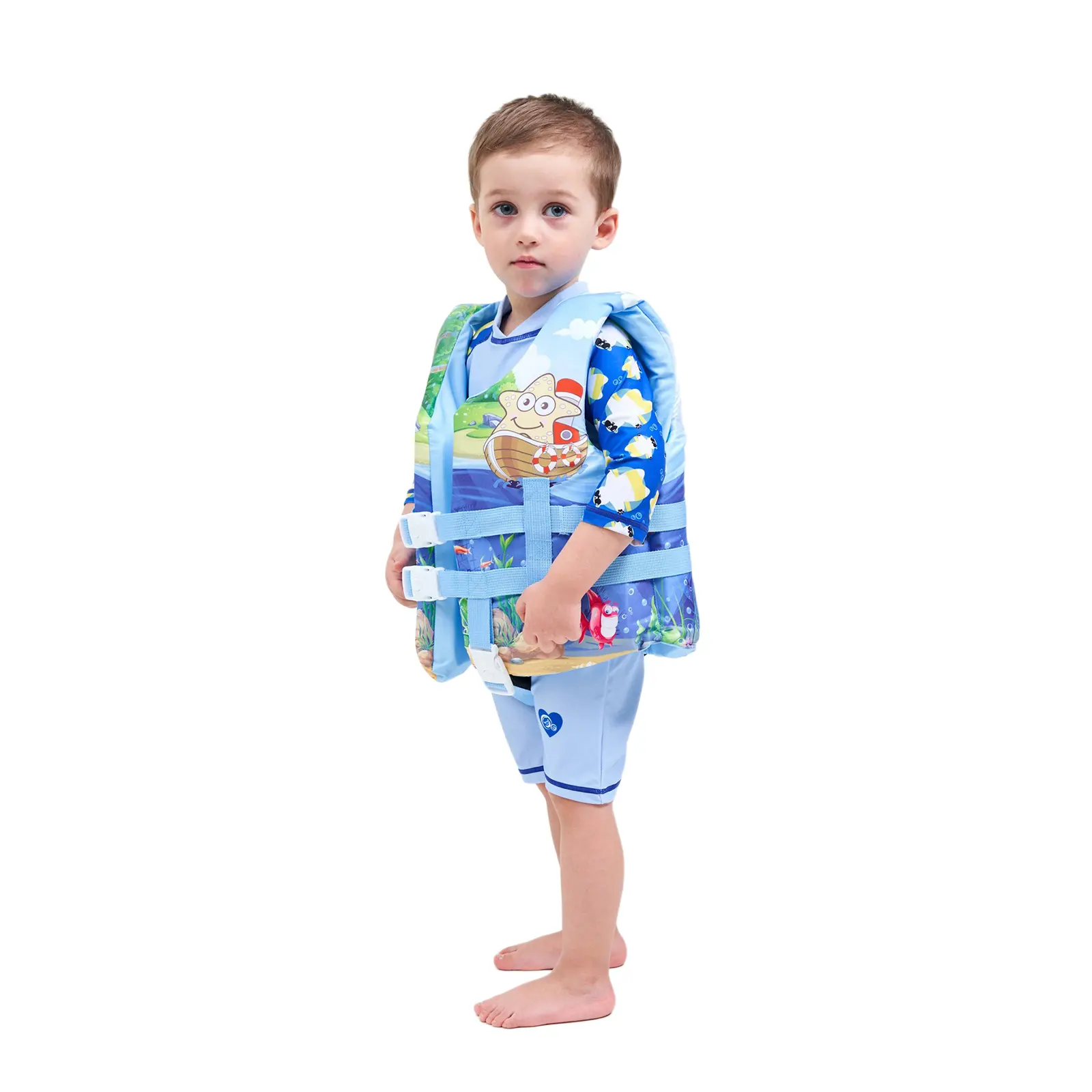 Kids Swimming Life Vest, Cartoon Animals Print Flotage Life Jacket with Lockable Buckles for Girls, Boys, 2-8 Years