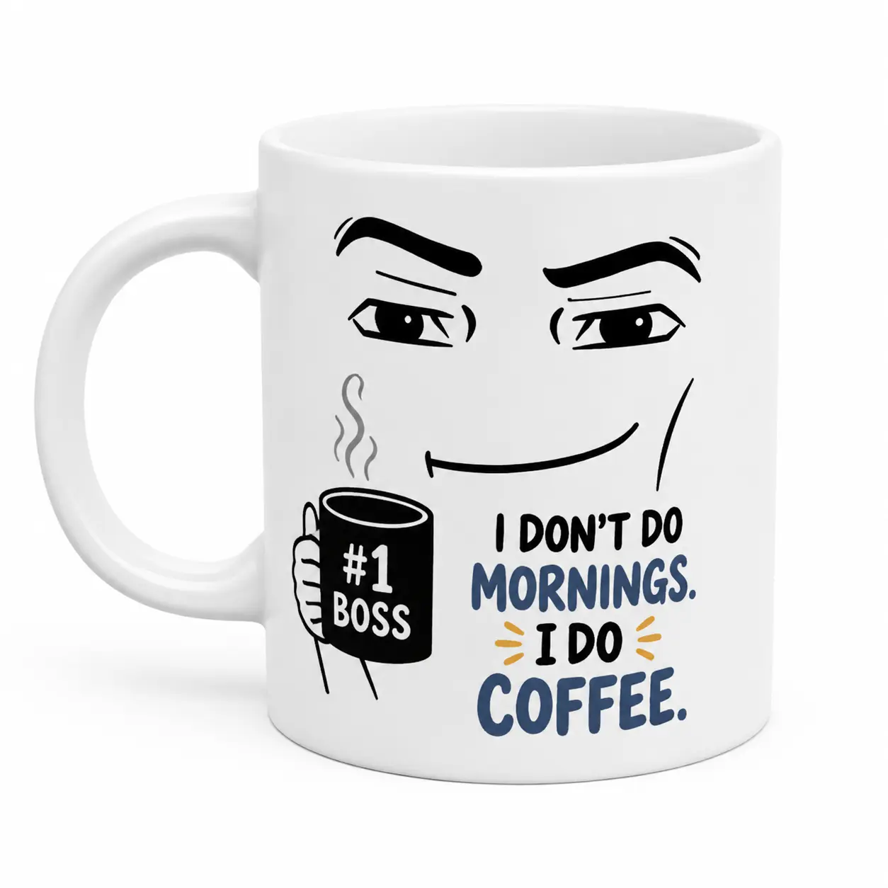 Funny Expression Mug 11oz, Double Sided Ceramic Coffee Mug, Meme Face Cup, Gamer Coffee Cup, Gaming Gift, Funny Present