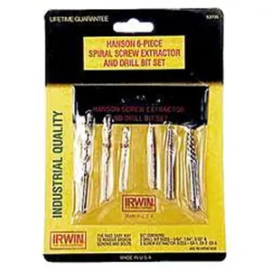Irwin Industrial Tool 6 Piece Spiral Screw Extractor & Drill Bit Set