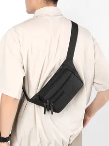 Men's Casual Solid Color Sling Bag, Lightweight Travel Chest Bag, Multi-functional Fashionable Sling Bag for Outdoor Adventure, Crossbody Bag