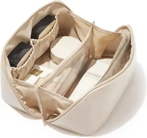 Texas Beauty Travel Makeup Bag Waterproof Portable Pouch Open Flat Toiletry Bag Make up Organizer with Handle Large Capacity Zip