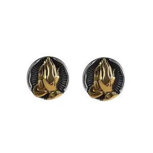 Praying Hands Stud Earrings for Men Women