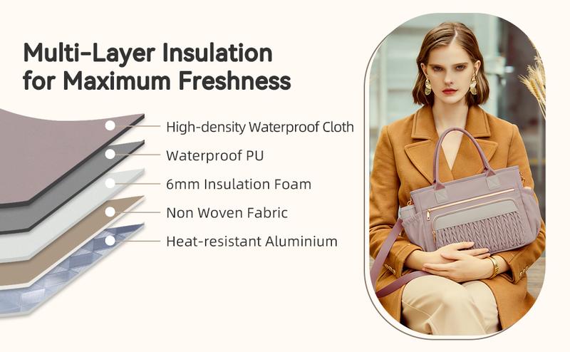 HSHRISH Insulated & Leak - Proof Lunch Bag For Women - Ideal for Work, Picnics HSHRISH Insulated & Leak - Proof Lunch Bag For Women - Ideal for Work, Picnics