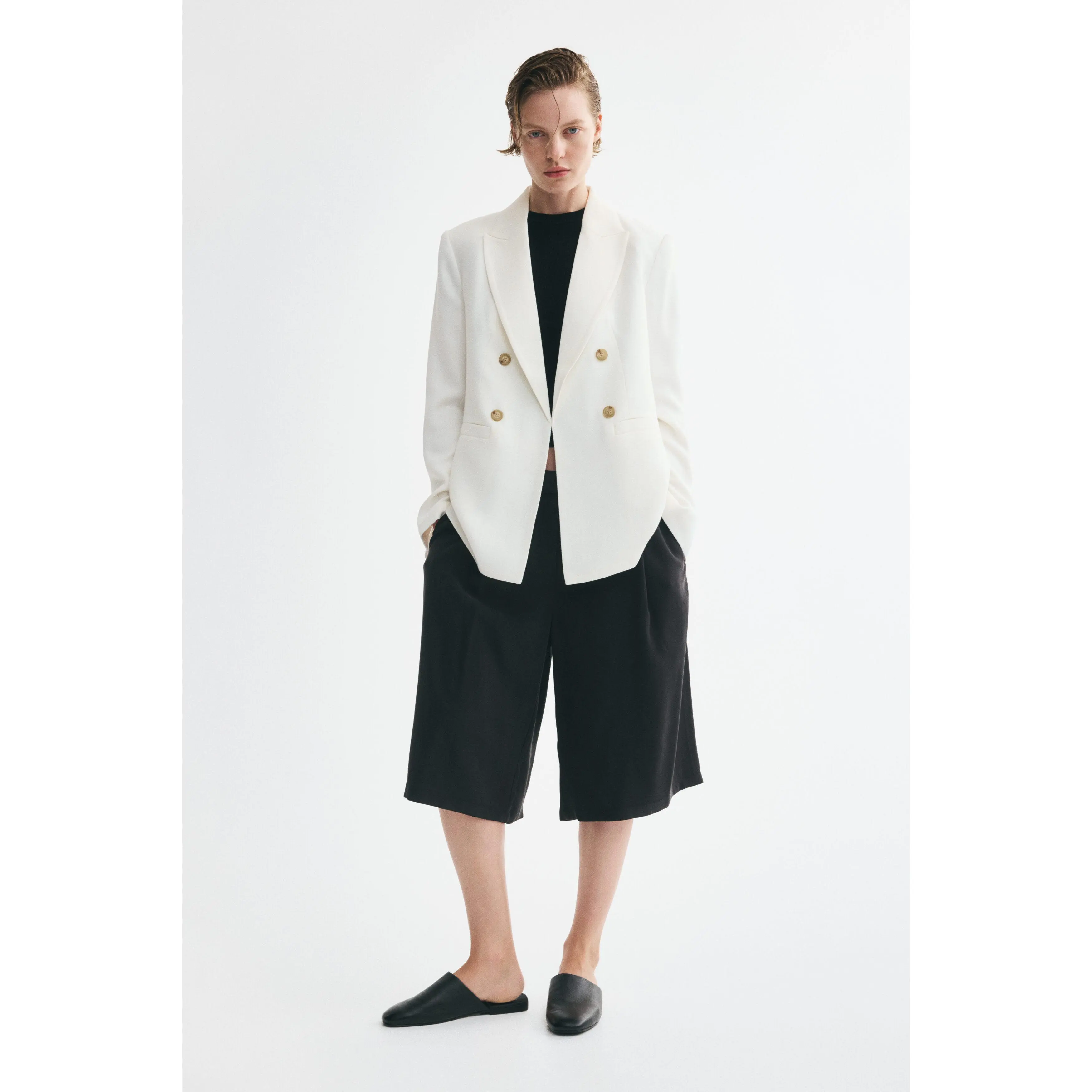 H&M Double-breasted viscose-blend blazer
