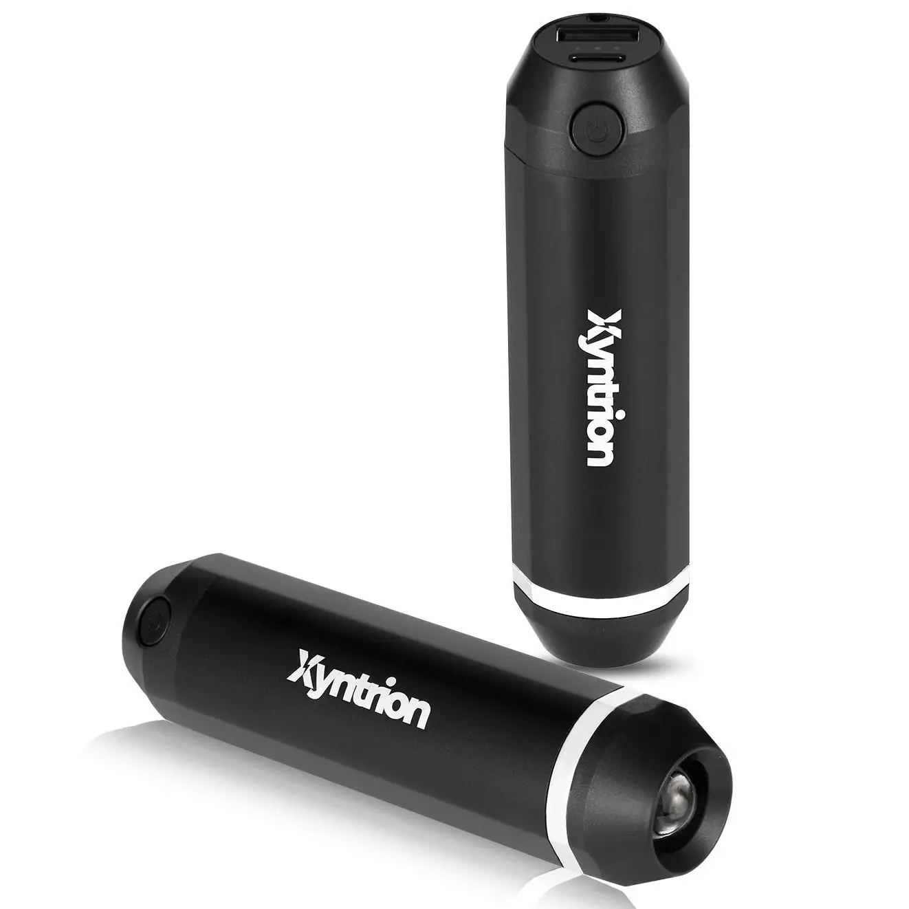 [Camping Essentials] 2 Pack Xyntrion 3-in-1 Electirc Phone Charger, Flashlight, Hand Warmers, Long Lasting Battery, Rechargeable, Cynlindrical Design