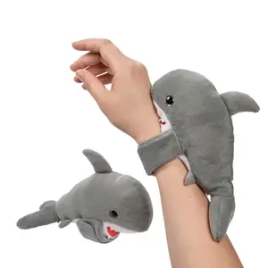 9" Hugging Stuffed Great White Shark Slap Bracelets - 12 Pc.