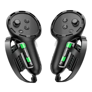 Controller Grips Cover, Silicone Controller Grips Cover with Battery Opening Protector & Knuckle Straps Compatible with Meta Quest 3/3S