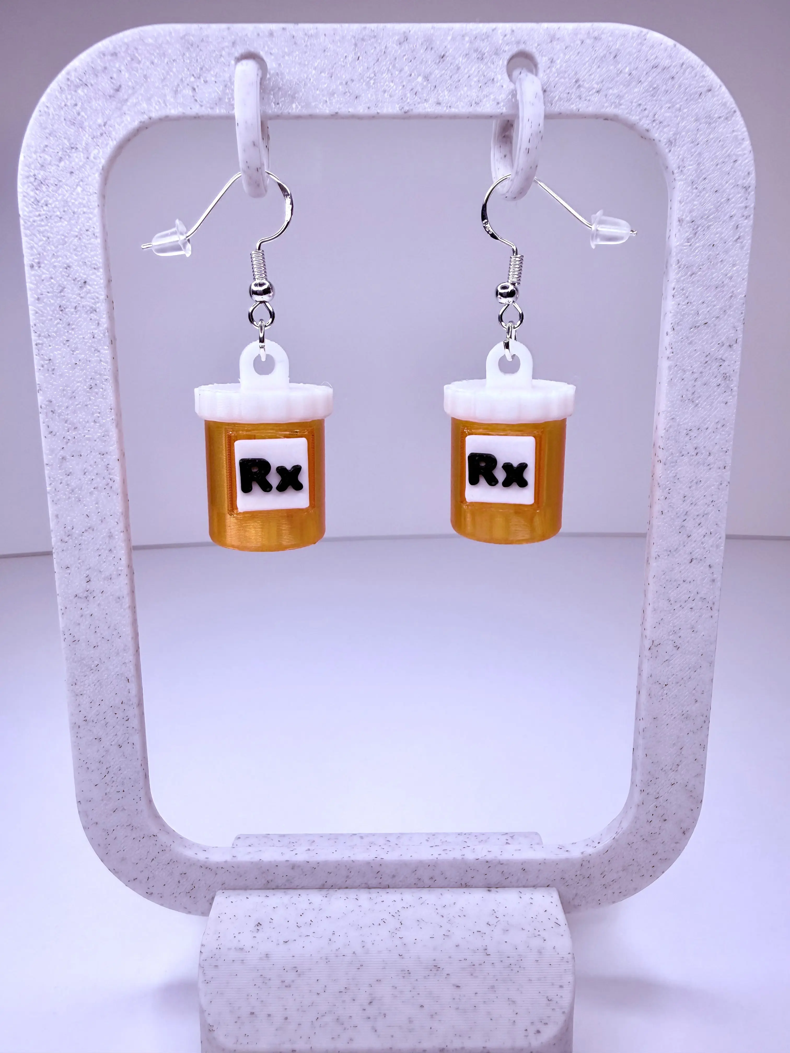 Prescription Medicine Bottle-Inspired Costume Earrings, Fashion Accessories for Daily Wear