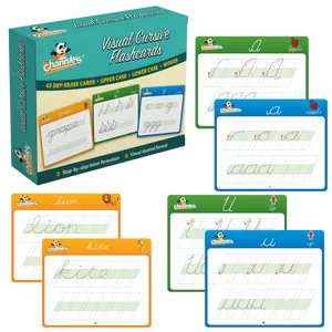 Dry-Erase Visual Cursive Flash Card Set, 43 Cards