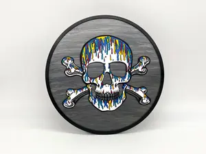 Dripping Skull Hand-Painted Layered Wood Art | 3D Gothic Wall Decor Statement Piece