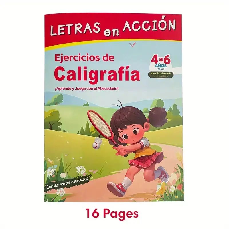 A4 Spanish Letter Writing Practice Book, Tracing Preschool Books, Early Education Learning Notebook for Toddlers, Control Pen Skills Development, Paper Book, Learning Materials