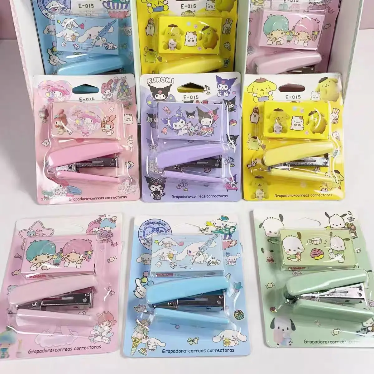 Cute Cartoon Stapler Set Multi functional Small Portable Stapler Stationery