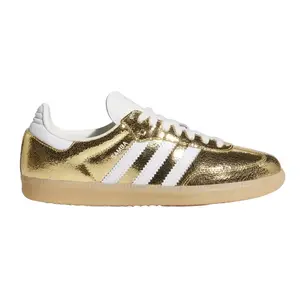 adidas Samba OG Gold Metallic Cracked Leather (Women's) KI5719 Authentic Shoes Footwear Sneaker Trainer Comfortable Walking Fashion Trending Gift
