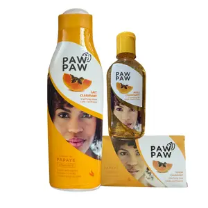 PAW PAW 3PS Bundle - Lotion 500ml, Oil 2oz, Soap 180g *Clarifying and Moisturizing made with Papaya Extract*