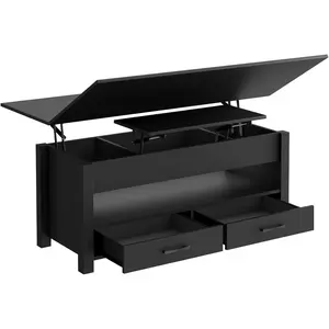Lift Top Coffee Table, Multi-Function Convertible Coffee Table to Dining Table, Modern Center Table for Living Room and Home Office