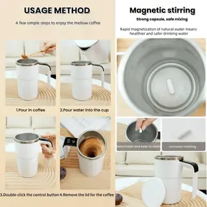 Electric Mixing Cup - Automatic Drink Stirring Mug, Automatic Coffee Mug Stirring Cup | Rechargeable Stirring Mug Lcd Display, Electric Coffee Mug with Stirrer for Mixed Drink, Milk, Protein