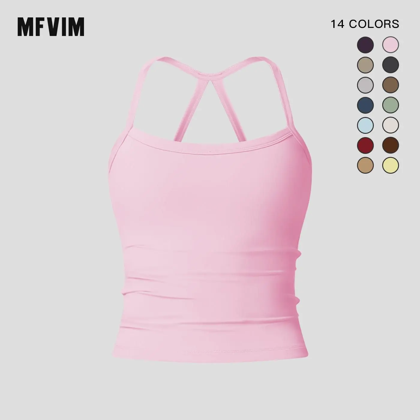 Women's Slim-Fitting Solid Backless Sports Camisole - MFVIM Quick-Dry Breathable Tank Top, Ladies Sportswear for Gym & Outdoor Activities, Tank Tops, Backless Sports Vest, Fitness Workout Vest,summerwins,travel essentials,camping essentials